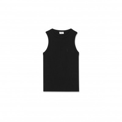 YSL CASSANDRE TANK TOP IN RIBBED COTTON JERSEY 867125Y38BD1000